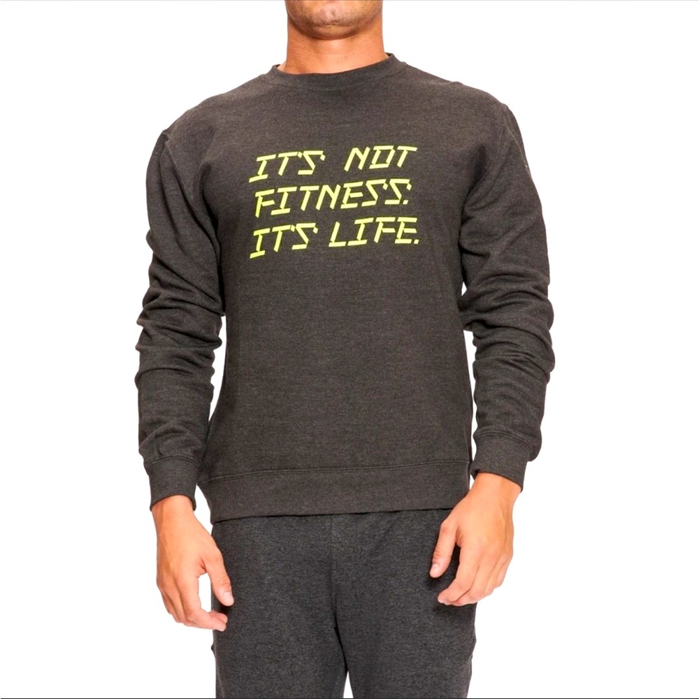Equinox Men’s Crewneck Sweatshirt Its Not Fitness It’s Life Charocoal Small
